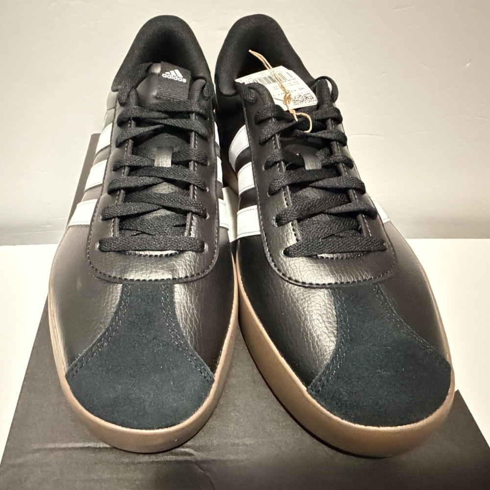 Adidas VL Court 3.0 Mens Sneakers Black White Gum ID6286 Size 11.5 NEW - Picture 2 of 7